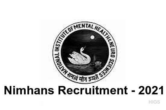 NIMHANS recruitment 2021