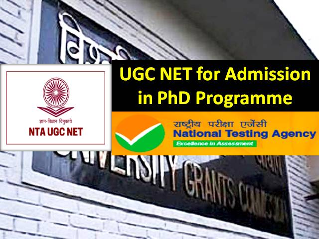 NTA UGC NET for PhD programme Admission